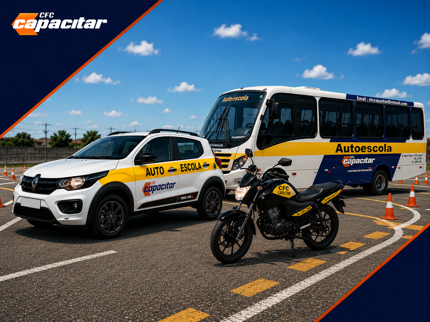 CFC Capacitar — veículo e moto de treinamento em Eunápolis